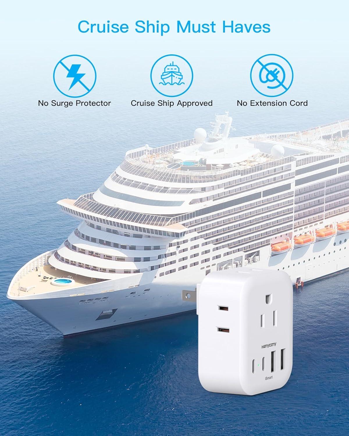 image2 Pack US to India Plug Adapter HANYCONY Type D Travel Plug Adapter with 4 Outlets 4 USB Charger 2 USB C Ports India Power Adapter for USA to India Bangladesh Maldives Pakistan Nepal SudanType A  Japan USA China