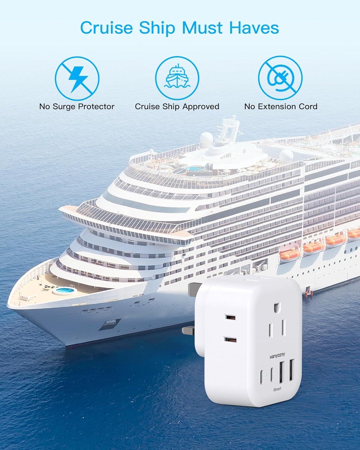 image2 Pack US to India Plug Adapter HANYCONY Type D Travel Plug Adapter with 4 Outlets 4 USB Charger 2 USB C Ports India Power Adapter for USA to India Bangladesh Maldives Pakistan Nepal SudanType G  UK Ireland