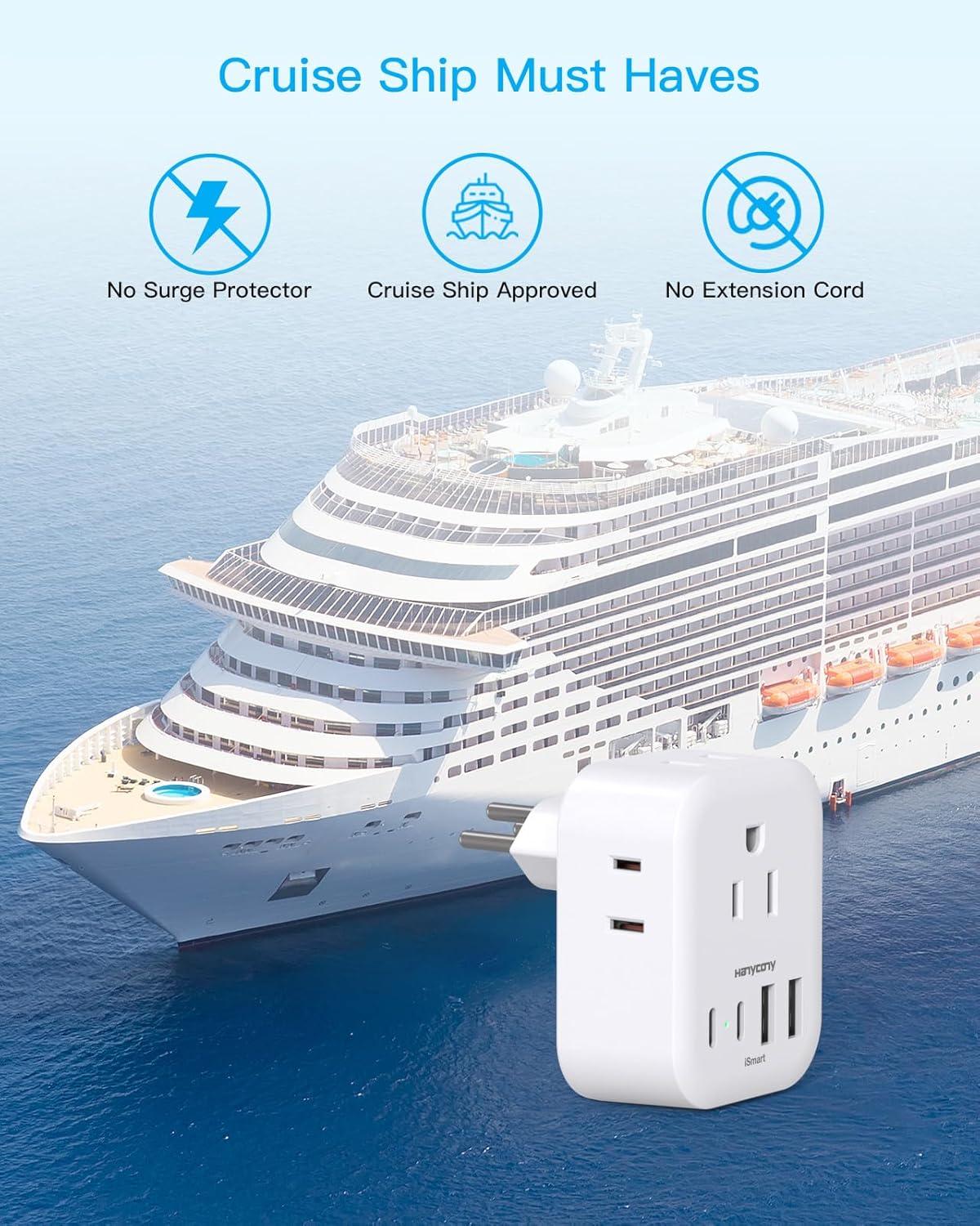 image2 Pack US to India Plug Adapter HANYCONY Type D Travel Plug Adapter with 4 Outlets 4 USB Charger 2 USB C Ports India Power Adapter for USA to India Bangladesh Maldives Pakistan Nepal SudanType J  Switzerland