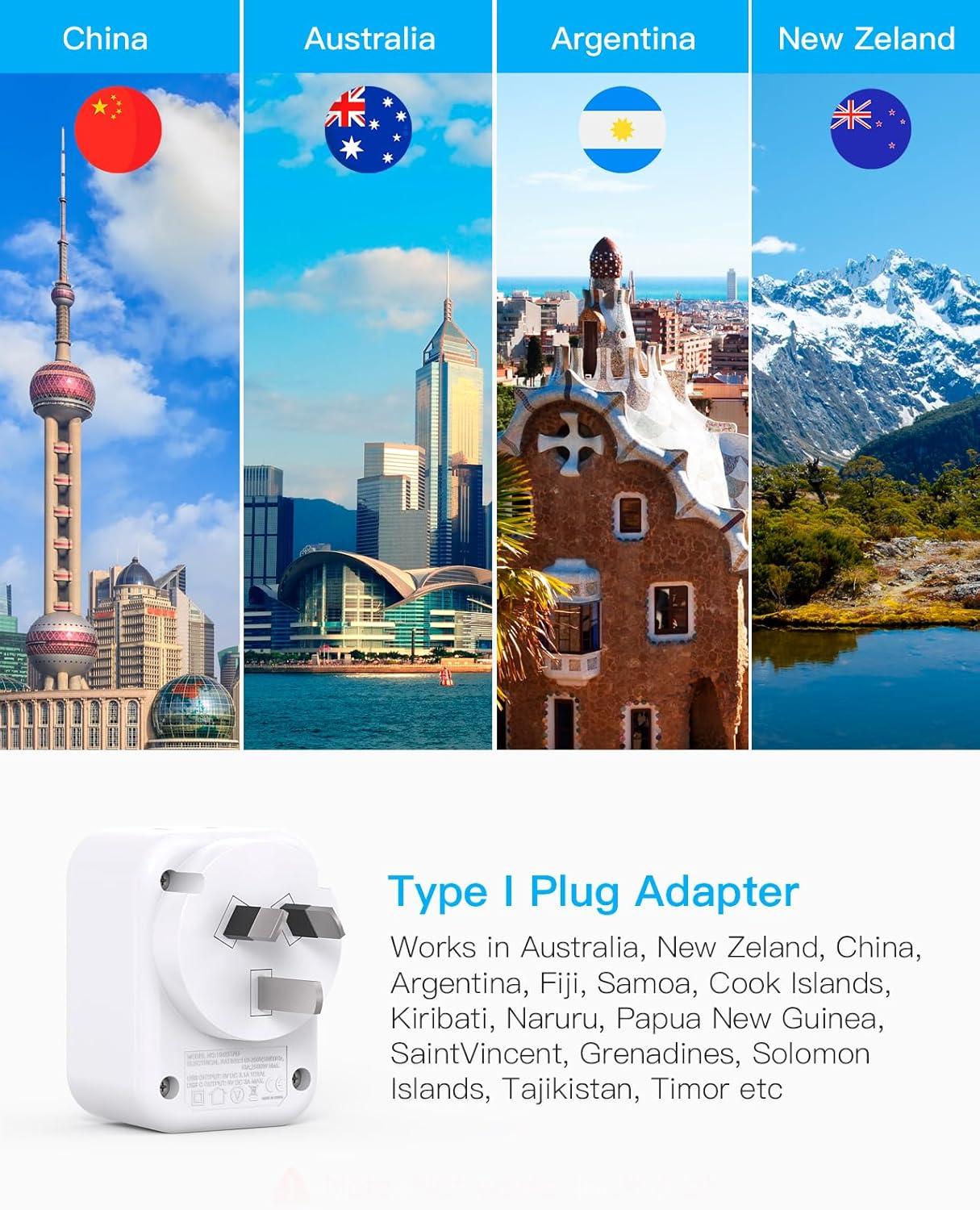 imageUS to Japan Plug Adapter HANYCONY Japan Power Travel Adpter with 2 Outlets 3 USB Ports2 USB C Type A Plug Adapter for Amercian USA to Japanese China Canada Mexico Philippines PeruType I  Australia China