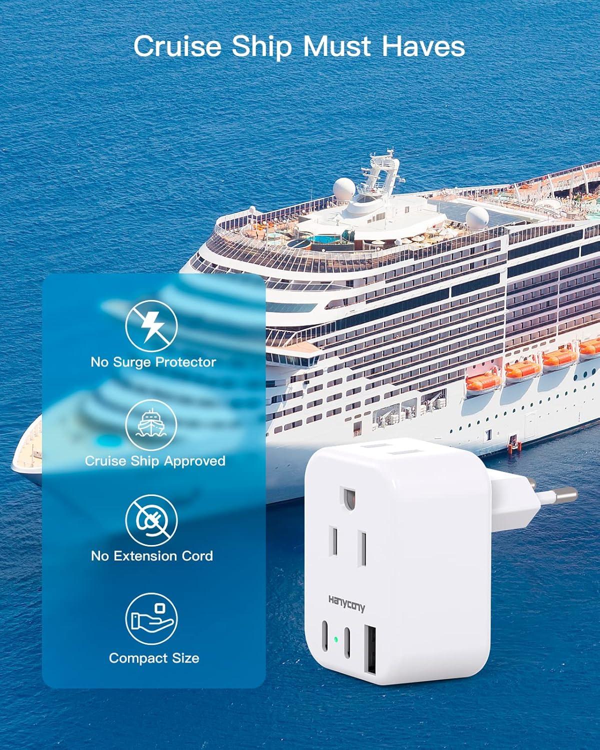 imageUS to Japan Plug Adapter HANYCONY Japan Power Travel Adpter with 2 Outlets 3 USB Ports2 USB C Type A Plug Adapter for Amercian USA to Japanese China Canada Mexico Philippines PeruType C  Most of Europe2 Pack