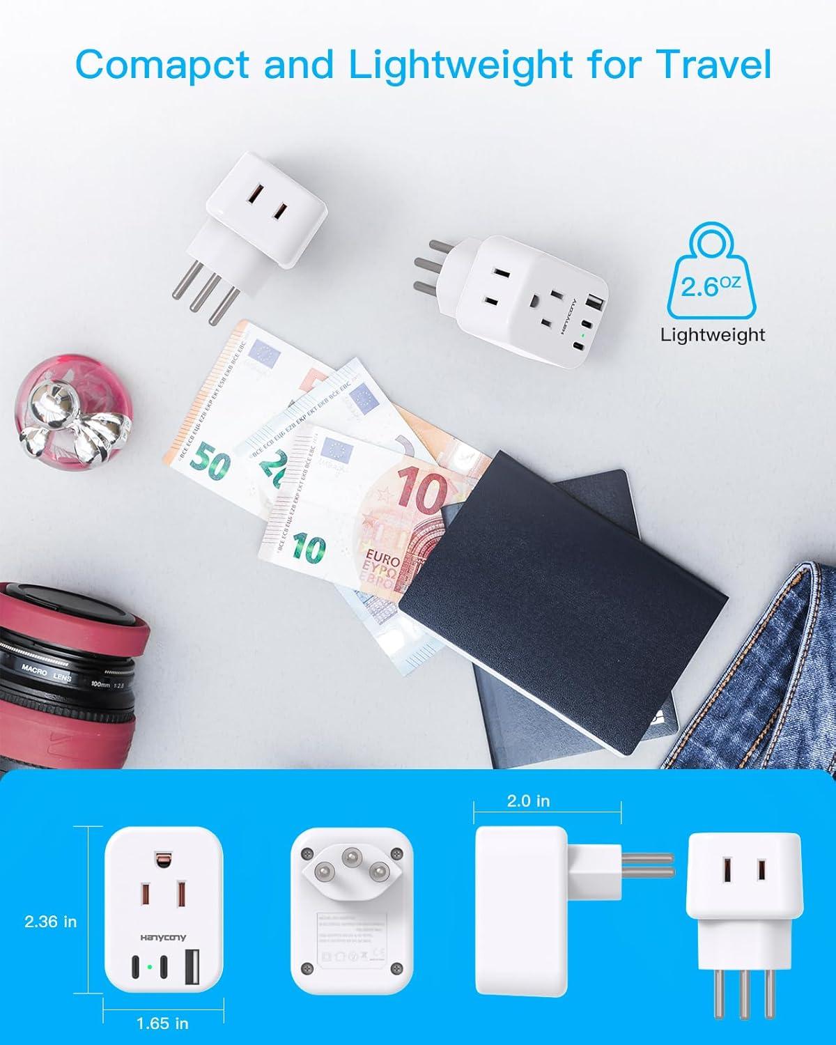 imageUS to Japan Plug Adapter HANYCONY Japan Power Travel Adpter with 2 Outlets 3 USB Ports2 USB C Type A Plug Adapter for Amercian USA to Japanese China Canada Mexico Philippines PeruType J  Switzerland