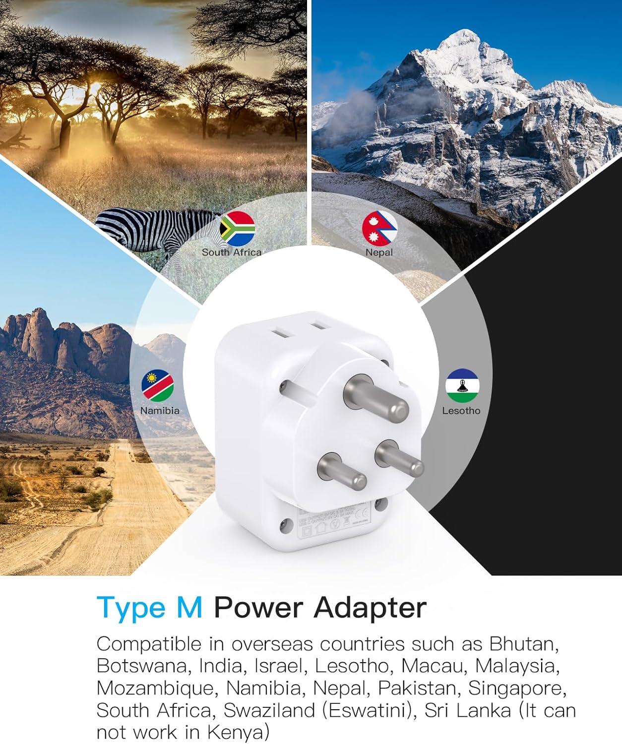 imageUS to Japan Plug Adapter HANYCONY Japan Power Travel Adpter with 2 Outlets 3 USB Ports2 USB C Type A Plug Adapter for Amercian USA to Japanese China Canada Mexico Philippines PeruType M  South Africa