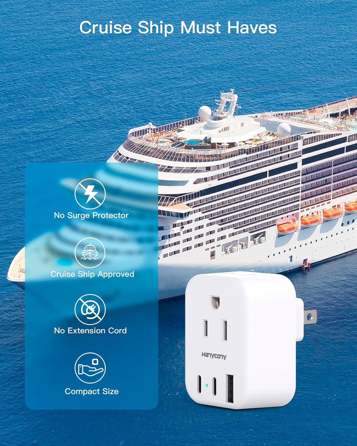imageUS to Japan Plug Adapter HANYCONY Japan Power Travel Adpter with 2 Outlets 3 USB Ports2 USB C Type A Plug Adapter for Amercian USA to Japanese China Canada Mexico Philippines PeruType A  Japan USA China