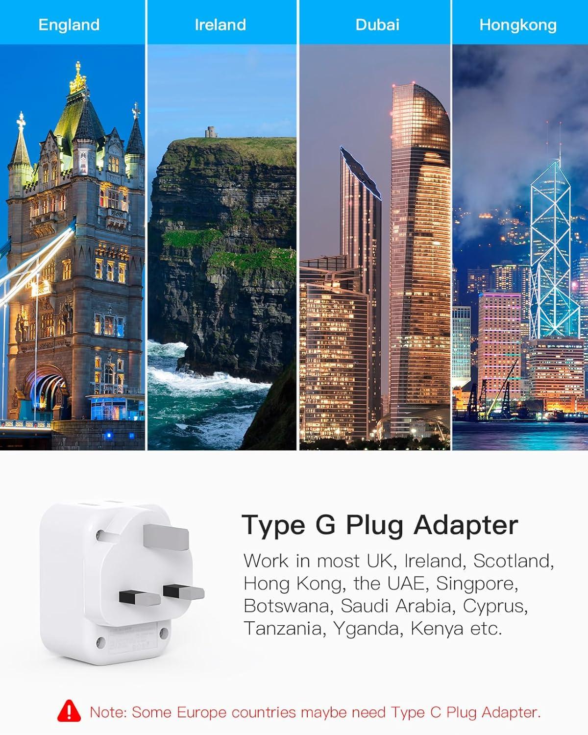 imageUS to Japan Plug Adapter HANYCONY Japan Power Travel Adpter with 2 Outlets 3 USB Ports2 USB C Type A Plug Adapter for Amercian USA to Japanese China Canada Mexico Philippines PeruType G  UK Ireland