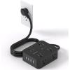 image10 Ft Power Strip Long Cord HANYCONY Extension Cord Surge Protector with Flat Plug 8 Outlets 4 USB Charging Station2 USB C Wall Multiple Plug Outlet Extender for Home Office Desk5Ft