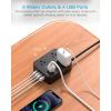 image10 Ft Power Strip Long Cord HANYCONY Extension Cord Surge Protector with Flat Plug 8 Outlets 4 USB Charging Station2 USB C Wall Multiple Plug Outlet Extender for Home Office Desk5Ft