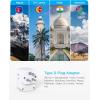 image2 Pack US to India Plug Adapter HANYCONY Type D Travel Plug Adapter with 4 Outlets 4 USB Charger 2 USB C Ports India Power Adapter for USA to India Bangladesh Maldives Pakistan Nepal SudanType D  India Maldives