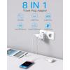 image2 Pack US to India Plug Adapter HANYCONY Type D Travel Plug Adapter with 4 Outlets 4 USB Charger 2 USB C Ports India Power Adapter for USA to India Bangladesh Maldives Pakistan Nepal SudanType C  Most of Europe