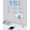 image2 Pack US to India Plug Adapter HANYCONY Type D Travel Plug Adapter with 4 Outlets 4 USB Charger 2 USB C Ports India Power Adapter for USA to India Bangladesh Maldives Pakistan Nepal SudanType EF  Germany France