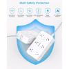 imageExtension Cord 10 Ft HANYCONY Surge Protector with 12 Outlets 4 USB Ports 2USB C Large Desk Power Strip with Long Cord Flat Plug Wall Mount for Office Home College Dorm Room Essentials WhiteWhite