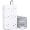 imageExtension Cord 10 Ft HANYCONY Surge Protector with 12 Outlets 4 USB Ports 2USB C Large Desk Power Strip with Long Cord Flat Plug Wall Mount for Office Home College Dorm Room Essentials WhiteWhite