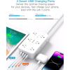 imageExtension Cord 10 Ft HANYCONY Surge Protector with 12 Outlets 4 USB Ports 2USB C Large Desk Power Strip with Long Cord Flat Plug Wall Mount for Office Home College Dorm Room Essentials WhiteWhite