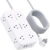 imageExtension Cord 10 Ft HANYCONY Surge Protector with 12 Outlets 4 USB Ports 2USB C Large Desk Power Strip with Long Cord Flat Plug Wall Mount for Office Home College Dorm Room Essentials WhiteWhite
