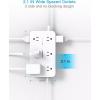 imageExtension Cord 10 Ft HANYCONY Surge Protector with 12 Outlets 4 USB Ports 2USB C Large Desk Power Strip with Long Cord Flat Plug Wall Mount for Office Home College Dorm Room Essentials WhiteWhite