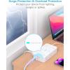 imageExtension Cord 10 Ft HANYCONY Surge Protector with 12 Outlets 4 USB Ports 2USB C Large Desk Power Strip with Long Cord Flat Plug Wall Mount for Office Home College Dorm Room Essentials WhiteWhite