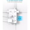 imageExtension Cord 10 Ft HANYCONY Surge Protector with 12 Outlets 4 USB Ports 2USB C Large Desk Power Strip with Long Cord Flat Plug Wall Mount for Office Home College Dorm Room Essentials WhiteWhite