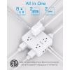 imageExtension Cord 15 Ft Power Strip with 4 USB Ports2 USB C HANYCONY 8 Surge Protector Outlets with Flat Plug Wall Mount Desk for Home Office College Dorm Room Essentials5Ft