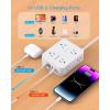 imageExtension Cord 15 Ft Power Strip with 4 USB Ports2 USB C HANYCONY 8 Surge Protector Outlets with Flat Plug Wall Mount Desk for Home Office College Dorm Room Essentials5Ft