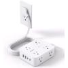 imageExtension Cord 15 Ft Power Strip with 4 USB Ports2 USB C HANYCONY 8 Surge Protector Outlets with Flat Plug Wall Mount Desk for Home Office College Dorm Room Essentials5Ft