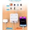 imageExtension Cord 15 Ft Power Strip with 4 USB Ports2 USB C HANYCONY 8 Surge Protector Outlets with Flat Plug Wall Mount Desk for Home Office College Dorm Room Essentials5Ft