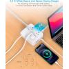 imageExtension Cord 6 Ft HANYCONY Surge Protector Power Strip Long Cord 8 Outlets 4 USB Ports2 USB C Wall Mount 1080J Surge Protection Desk Charging Station for for Home Office Dorm Room EssentialsWhite