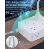 imageExtension Cord 6 Ft HANYCONY Surge Protector Power Strip Long Cord 8 Outlets 4 USB Ports2 USB C Wall Mount 1080J Surge Protection Desk Charging Station for for Home Office Dorm Room EssentialsWhite