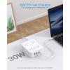 imageExtension Cord 6 Ft HANYCONY Surge Protector Power Strip Long Cord 8 Outlets 4 USB Ports2 USB C Wall Mount 1080J Surge Protection Desk Charging Station for for Home Office Dorm Room EssentialsWhitePD 30W