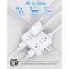 imageExtension Cord 6 Ft HANYCONY Surge Protector Power Strip Long Cord 8 Outlets 4 USB Ports2 USB C Wall Mount 1080J Surge Protection Desk Charging Station for for Home Office Dorm Room EssentialsWhite