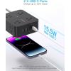 imageExtension Cord 6 Ft HANYCONY Surge Protector Power Strip Long Cord 8 Outlets 4 USB Ports2 USB C Wall Mount 1080J Surge Protection Desk Charging Station for for Home Office Dorm Room EssentialsBlack