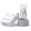 imageExtension Cord 6 Ft HANYCONY Surge Protector Power Strip Long Cord 8 Outlets 4 USB Ports2 USB C Wall Mount 1080J Surge Protection Desk Charging Station for for Home Office Dorm Room EssentialsWhite