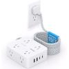 imageExtension Cord 6 Ft HANYCONY Surge Protector Power Strip Long Cord 8 Outlets 4 USB Ports2 USB C Wall Mount 1080J Surge Protection Desk Charging Station for for Home Office Dorm Room EssentialsWhitePD 30W