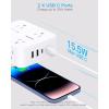 imageExtension Cord 6 Ft HANYCONY Surge Protector Power Strip Long Cord 8 Outlets 4 USB Ports2 USB C Wall Mount 1080J Surge Protection Desk Charging Station for for Home Office Dorm Room EssentialsWhite