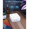 imageExtension Cord 6 Ft HANYCONY Surge Protector Power Strip Long Cord 8 Outlets 4 USB Ports2 USB C Wall Mount 1080J Surge Protection Desk Charging Station for for Home Office Dorm Room EssentialsWhite
