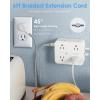 imageExtension Cord 6 Ft HANYCONY Surge Protector Power Strip Long Cord 8 Outlets 4 USB Ports2 USB C Wall Mount 1080J Surge Protection Desk Charging Station for for Home Office Dorm Room EssentialsWhite