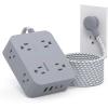 imageExtension Cord 6 Ft HANYCONY Surge Protector Power Strip Long Cord 8 Outlets 4 USB Ports2 USB C Wall Mount 1080J Surge Protection Desk Charging Station for for Home Office Dorm Room EssentialsGray