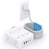 imageExtension Cord 6 Ft HANYCONY Surge Protector Power Strip Long Cord 8 Outlets 4 USB Ports2 USB C Wall Mount 1080J Surge Protection Desk Charging Station for for Home Office Dorm Room EssentialsWhitePD 30W