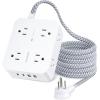 imageExtension Cord 6 Ft HANYCONY Surge Protector Power Strip Long Cord 8 Outlets 4 USB Ports2 USB C Wall Mount 1080J Surge Protection Desk Charging Station for for Home Office Dorm Room EssentialsWhite