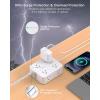 imageExtension Cord 6 Ft HANYCONY Surge Protector Power Strip Long Cord 8 Outlets 4 USB Ports2 USB C Wall Mount 1080J Surge Protection Desk Charging Station for for Home Office Dorm Room EssentialsWhite