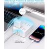 imageExtension Cord 6 Ft HANYCONY Surge Protector Power Strip Long Cord 8 Outlets 4 USB Ports2 USB C Wall Mount 1080J Surge Protection Desk Charging Station for for Home Office Dorm Room EssentialsWhite