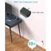 imageFlat Extension Cord 10 Ft HANYCONY Ultra Thin Flat Plug Power Strip 3 Outlets 3 USB Ports2 USB C Desk Charging Station Power Strip with No Surge Protector for Cruise Ship Dorm Room EssentialsBlack