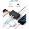 imageFlat Extension Cord 10 Ft HANYCONY Ultra Thin Flat Plug Power Strip 3 Outlets 3 USB Ports2 USB C Desk Charging Station Power Strip with No Surge Protector for Cruise Ship Dorm Room EssentialsBlack