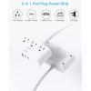 imageFlat Extension Cord 10 Ft HANYCONY Ultra Thin Flat Plug Power Strip 3 Outlets 3 USB Ports2 USB C Desk Charging Station Power Strip with No Surge Protector for Cruise Ship Dorm Room EssentialsWhite