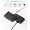 imageFlat Extension Cord 10 Ft HANYCONY Ultra Thin Flat Plug Power Strip 3 Outlets 3 USB Ports2 USB C Desk Charging Station Power Strip with No Surge Protector for Cruise Ship Dorm Room EssentialsBlack