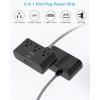 imageFlat Extension Cord 10 Ft HANYCONY Ultra Thin Flat Plug Power Strip 3 Outlets 3 USB Ports2 USB C Desk Charging Station Power Strip with No Surge Protector for Cruise Ship Dorm Room EssentialsBlack