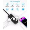 imageFlat Plug Power Strip HANYCONY Ultra Thin Extension Cord 6 Outlets 3 USB Ports2 USB C 5ft Multiple Outlet Extender with Wall Mount No Surge Protector for Dorm Room Cruise Travel EssentialsBlack