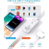 imageFlat Plug Power Strip HANYCONY Ultra Thin Extension Cord 6 Outlets 3 USB Ports2 USB C 5ft Multiple Outlet Extender with Wall Mount No Surge Protector for Dorm Room Cruise Travel EssentialsWhite