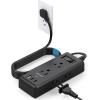 imageFlat Plug Power Strip HANYCONY Ultra Thin Extension Cord 6 Outlets 3 USB Ports2 USB C 5ft Multiple Outlet Extender with Wall Mount No Surge Protector for Dorm Room Cruise Travel EssentialsBlack