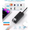 imageFlat Plug Power Strip HANYCONY Ultra Thin Extension Cord 6 Outlets 3 USB Ports2 USB C 5ft Multiple Outlet Extender with Wall Mount No Surge Protector for Dorm Room Cruise Travel EssentialsBlack