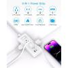 imageFlat Plug Power Strip HANYCONY Ultra Thin Extension Cord 6 Outlets 3 USB Ports2 USB C 5ft Multiple Outlet Extender with Wall Mount No Surge Protector for Dorm Room Cruise Travel EssentialsWhite